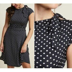 ModCloth Black with White Polka Dot Mini Dress
